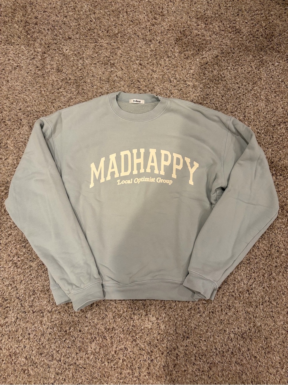 Madhappy Light Blue Crewneck with Cream Logo